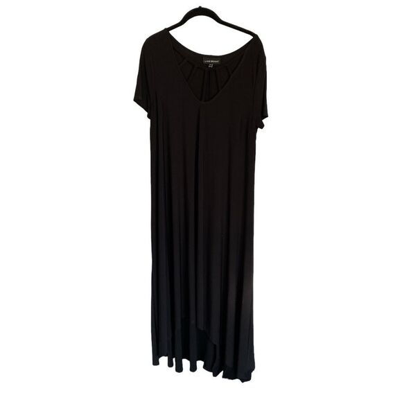 Lane Bryant Black Maxi Dress Plus Size 14/16 NWOT Soft Stretch Short Sleeve - Picture 1 of 6